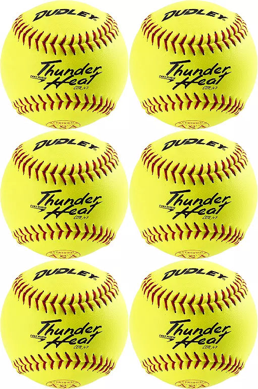 Dudley 11” USA Thunder Heat Fastpitch Softballs - 6 Pack