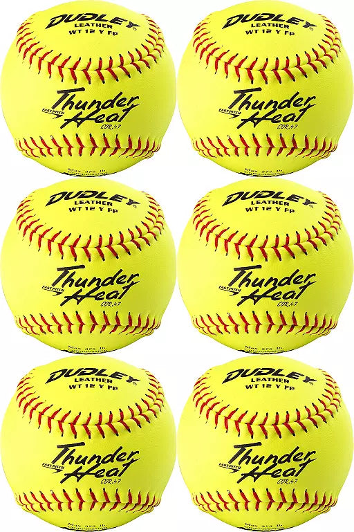 Dudley 12” USA/NFHS Thunder Heat Fastpitch Softballs - 6 Pack